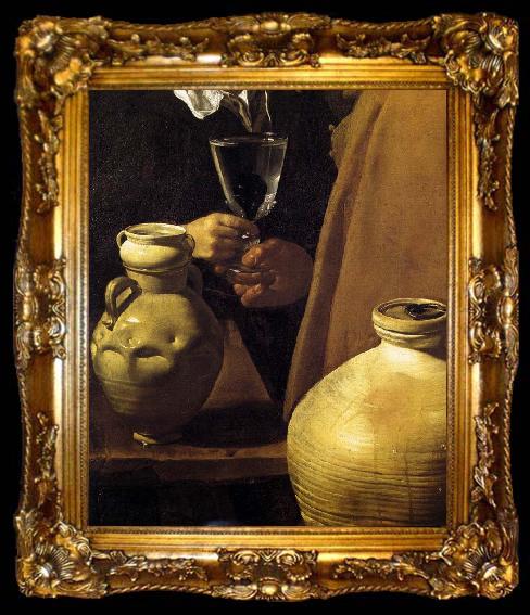 framed  VELAZQUEZ, Diego Rodriguez de Silva y The Waterseller of Seville (detail), ta009-2